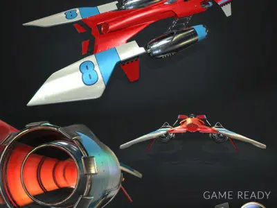 MsRacer Low Poly PBR plane Low-poly 3D model