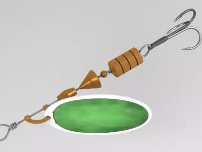 Fishing spoon twirl bait  3D model