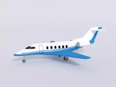 Low Poly Pilatus PC-24 Airplane Jet Low-poly 3D model