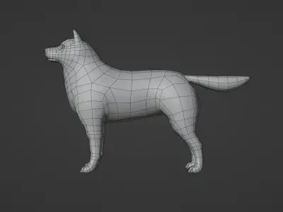 Shiba Dog - NPR Free low-poly 3D model