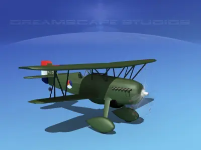 Curtiss P-6E Hawk V08 3D model