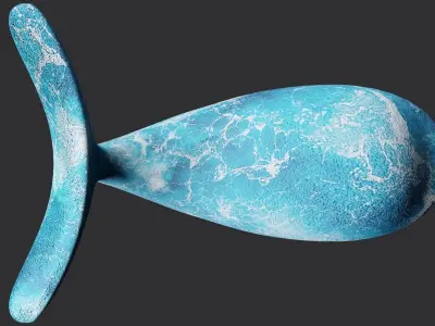 Bathing Fish Low-poly 3D model