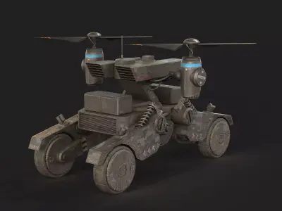 Aerial rover drone scout rotorcraft vehicle autonomous Low-poly 3D model