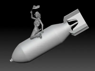 BOMB MILITARY PIN UP 3D print model