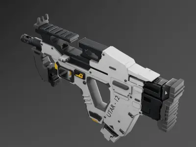 UTAR-12 WHITE GUN Low-poly 3D model