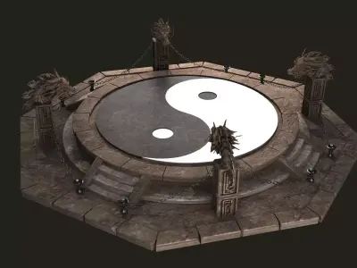 altar respawn Dragons platform stairs base rocks stone 3D model