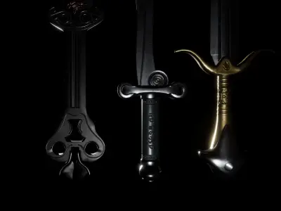 Short Swords Low-poly 3D model