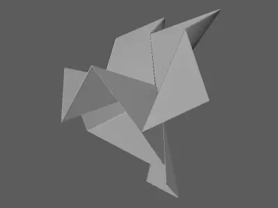 Origami bird model Low-poly 3D model