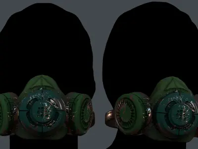 Gas mask helmet 3d model scifi Low-poly Low-poly 3D model Low-poly 3D model