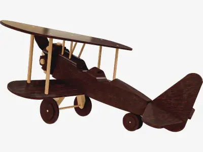 wooden toy plane 3D model