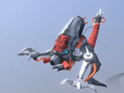 Reptile Cyborg Scorpion Jump Attack Fbx  Png 3D model