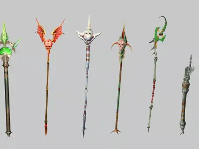Medieval Polearms Weapon Pack 06 Low-poly 3D Model Low-poly 3D model purchase