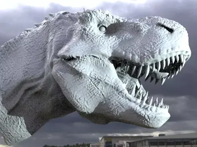 T Rex Head Sculpture 3D model