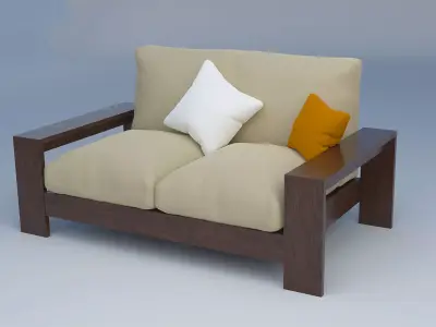 Couch low poly with single 4K texture Free low-poly 3D model