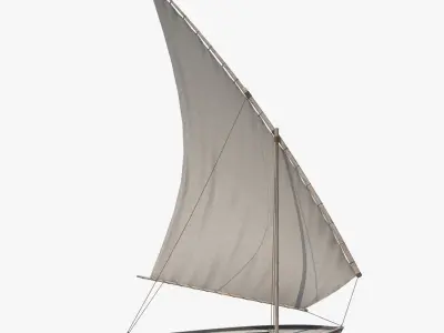 Fellucca Sailboat Game Ready 2 Low-poly 3D model