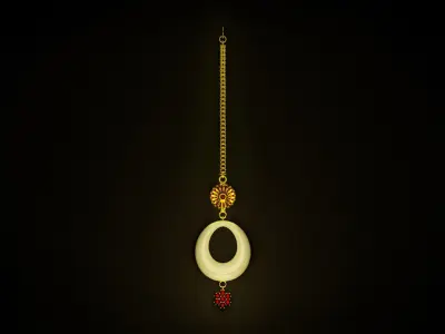 Gold Maang- Tikka Low-poly 3D model