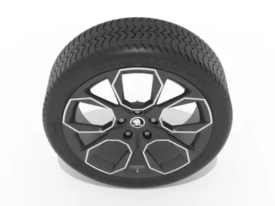 Skoda Extrem Rim 19 inch with Tire 3D model