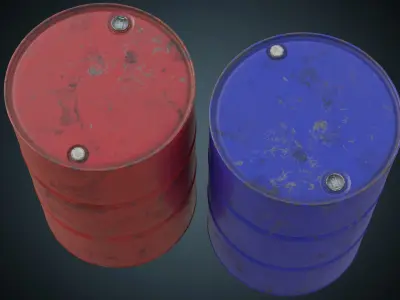 Steel Barrel 1B Low-poly 3D model