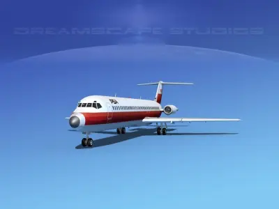 Douglas DC-9-40 PSA 3D model