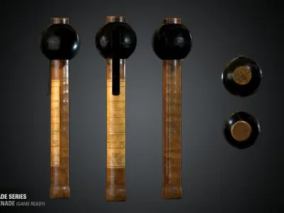 Rohr Ball Grenade - WWI Grenade Series Low-poly 3D model