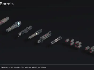 Scifi Turret Collection II Low-poly 3D model