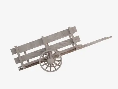Medieval Cart Low-poly 3D model