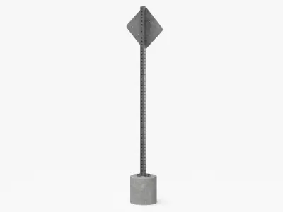 End of road Object marker Red and Yellow(1) 3D model