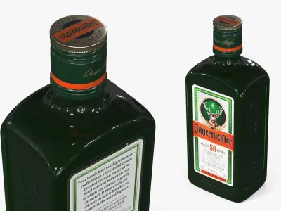 Jagermeister Herbal Liquor Bottle 1L 3D model