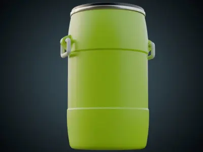 Plastic Barrel 1 Basic Low-poly 3D model