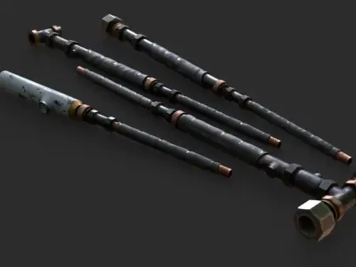 Plumbing Pipes Weapons Pack Low-poly 3D model