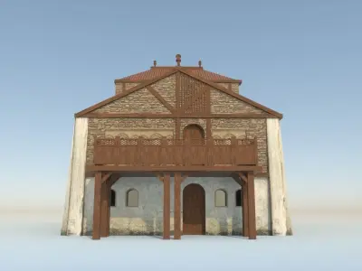 Medieval -9th century- Slavic palace - exterior - interior 3D model