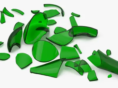 Green Bottle Pile Small and Large 3D model
