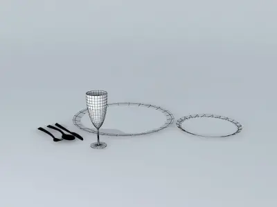 s gold cup and glass Free 3D model