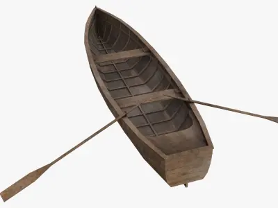 Old Rowboat Low-poly 3D model