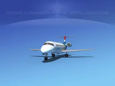 Embraer ERJ-145 Luxair 3D model