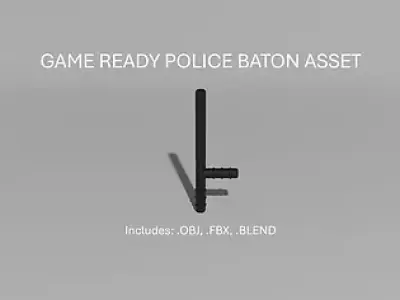 GAME READY POLICE BATON ASSET Free low-poly 3D model