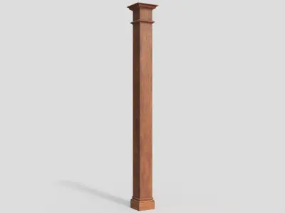 Wooden Square Column 3D model