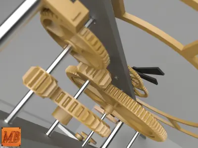 Waterclock pendulum clock 3D model