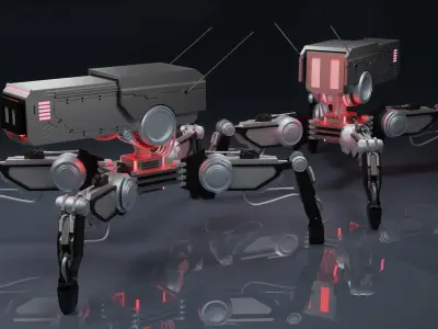 Sci-fi Spider Drone Low-poly 3D model