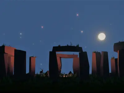 Stonhenge Ancient Monument United Kingdom Great Britian Low-poly 3D model