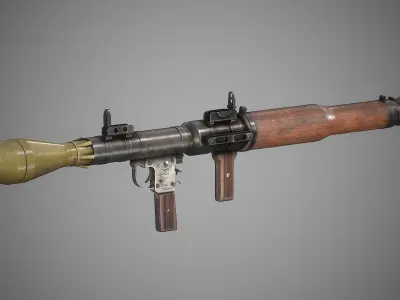 RPG-7 machine gun Low-poly 3D model