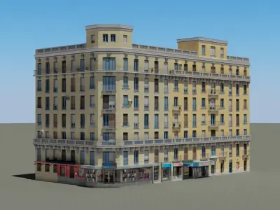 Building apartment - apartment Low-poly 3D model