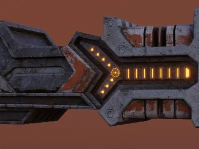 Sci-fi Heavy Blaster Low-poly 3D model