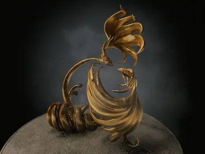 Fish statu  Low-poly 3D model