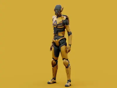  Cyborgtopia B-38 Rigged 3D model