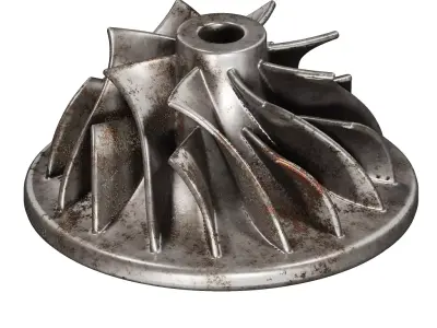 Rusty Centrifugal Pump Impeller 3D model