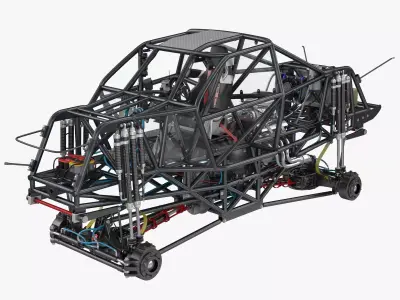 Monster Truck Bigfoot Frame and Engine 3D model