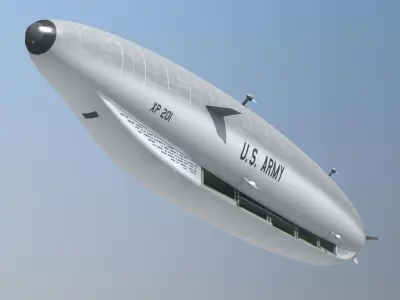 Sci Fi Army Airship 3D model