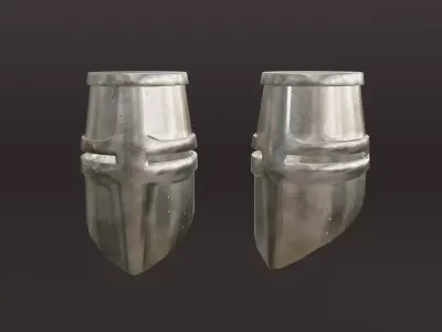 Medieval great helmet - medieval helmet Low-poly 3D model