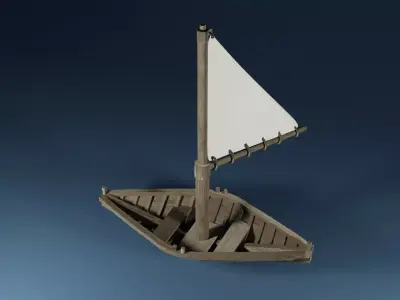 Sailboat with a triangle mast 3D model